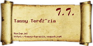 Tassy Terézia névjegykártya